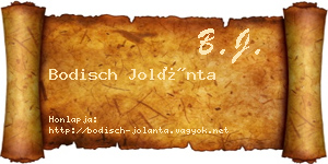 Bodisch Jolánta névjegykártya